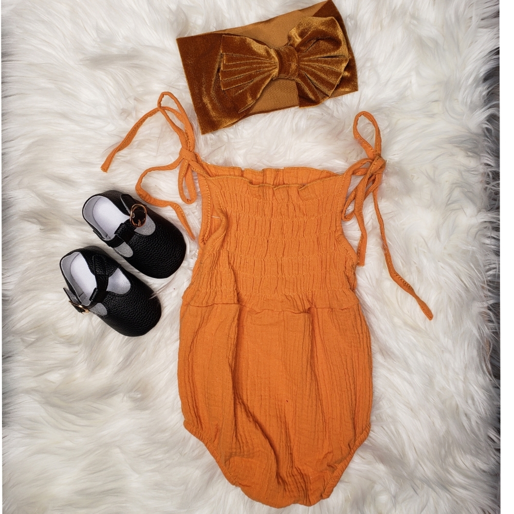 Baby shoes,Romper and Big Velvet Bow